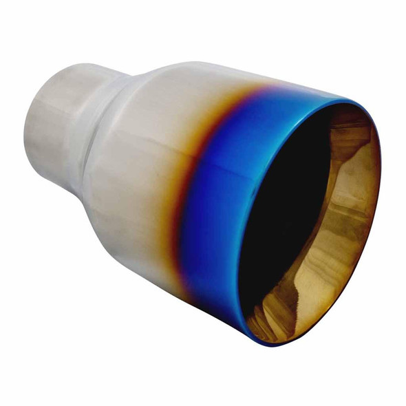 DEA Exhaust Tip Straight Cut Inner Cone 2.25" In 3.5" Out 5" Long Blue Flame