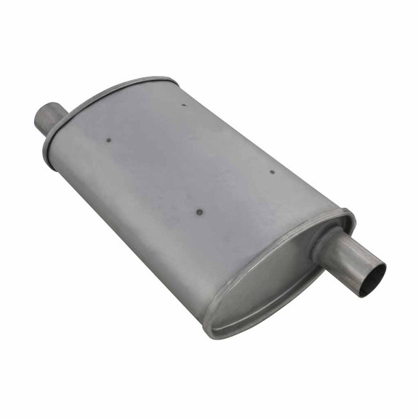 DEA 1.5" Universal Car Muffler 8" x 4" Oval 12" Long Tripleflow Offset/Offset