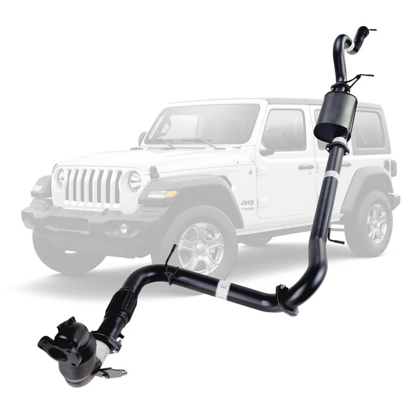 Jeep JK Wrangler 2.8lt DPF 10 to 15 3 Inch Turbo Back Exhaust System with Muffler and Cat