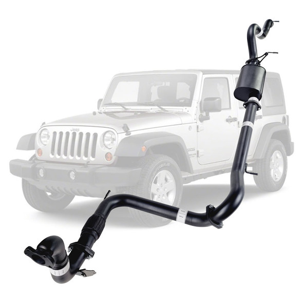 Jeep JK Wrangler 2.8lt CRD 07 to 10 3 Inch Turbo Back Exhaust System with Muffler No Cat