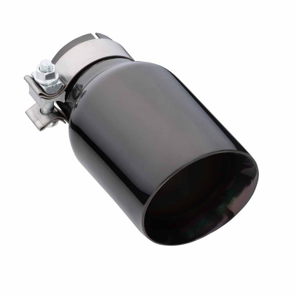 DEA Exhaust Tip Angle Cut Inner Cone 2.5" In - 102mm Out 8" Long 304 Black Chrome