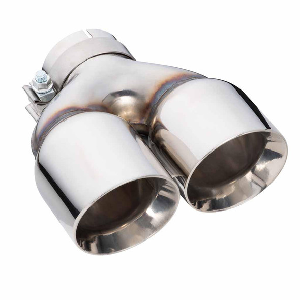 DEA Exhaust Tip Y-Piece Inner Cone 3 Inch In - Dual 4" Out 9" Long RHS Polished SS