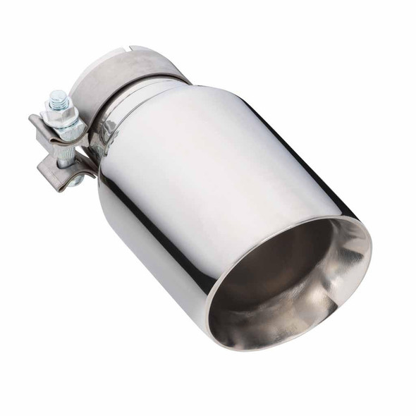 DEA Exhaust Tip Angle Cut Inner Cone 2.5" In - 102mm Out 8" Long 304 Stainless