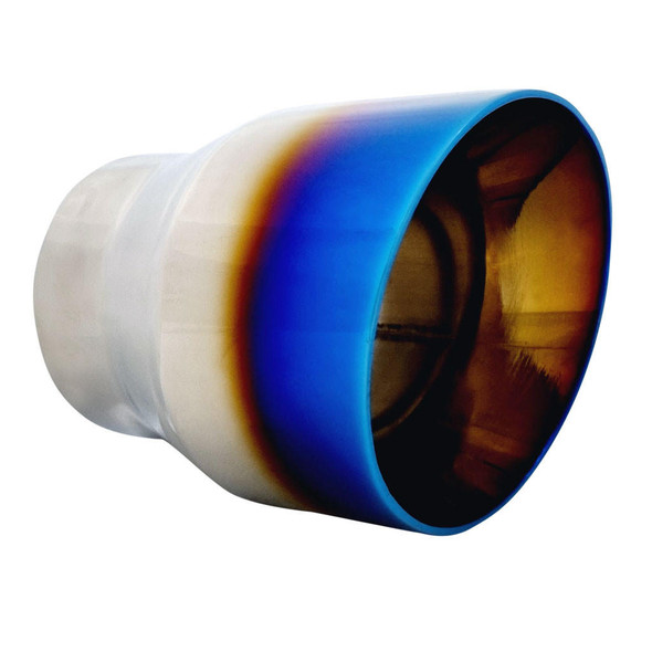 DEA Exhaust Tip Angle Cut Inner Cone 2.5 Inch In - 4 Inch Out 5 Inch Long Blue Flame