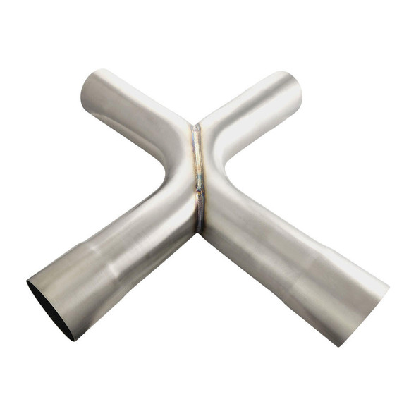 DEA 3.5 Inch OD X-Pipe 304 Brushed Stainless 90 Degree Bends