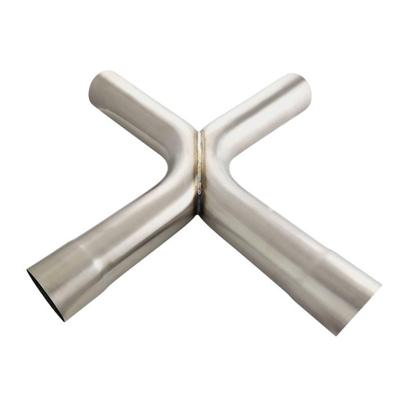 DEA 2.5 Inch OD X-Pipe 304 Brushed Stainless 90 Degree Bends