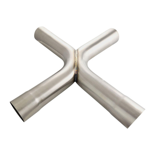 DEA 2.25 Inch OD X-Pipe 304 Brushed Stainless 90 Degree Bends