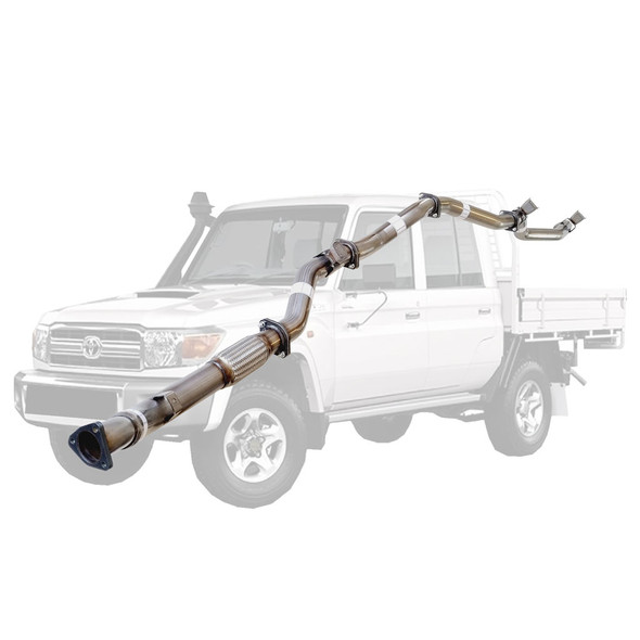 79 Series V8 Landcruiser Dual Cab Ute 3 inch Stainless Turbo Back Exhaust Pipe Only