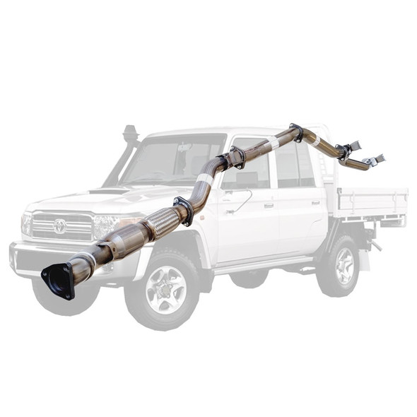 79 Series V8 Landcruiser Dual Cab Ute 3 inch Stainless Turbo Back Exhaust With Cat & Pipe