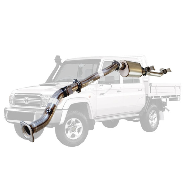 79 Series V8 Landcruiser VDJ79R Sep 2017 Onwards 3 inch Stainless DPF Back Exhaust With Muffler