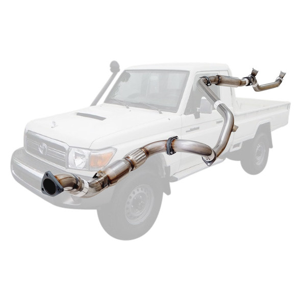 79 Series V8 Landcruiser Single Cab Ute 3 inch Stainless Steel Turbo Back Exhaust Cat & Hotdog