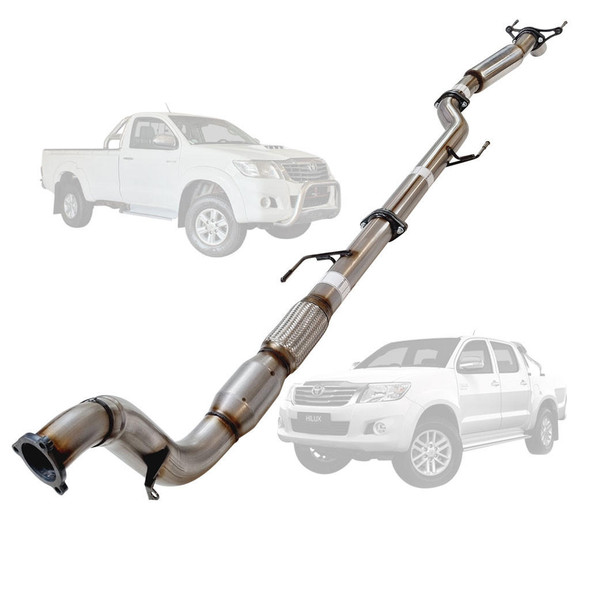 DEA 3 Inch Stainless Turbo Back Exhaust Hotdog And Cat Diff Dumped For Toyota Hilux KUN26/25 3L D4D 2005 To 9/2015