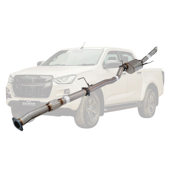 Isuzu D-Max 2020 Onwards 3.0Lt 4JJ3-TCX 3 inch Stainless DPF Back Exhaust With Muffler