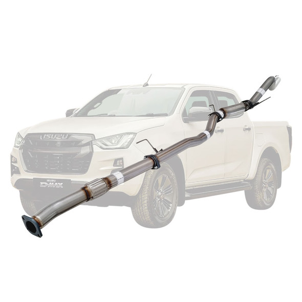 Isuzu D-Max 2020 Onwards 3.0Lt 4JJ3-TCX 3 inch Stainless DPF Back Exhaust With Hotdog