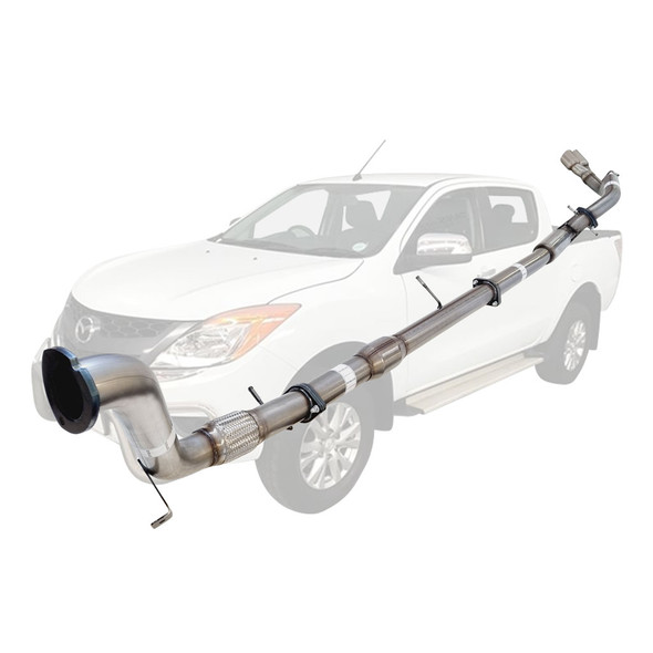 3 Inch Full Stainless Exhaust With Cat, Hotdog And Side Exit For Mazda BT50 3.2L 2011-16