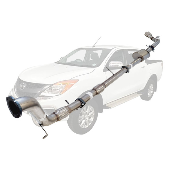 3 Inch Full Stainless Exhaust With Cat, Muffler And Side Exit For Mazda BT50 3.2L 11-16