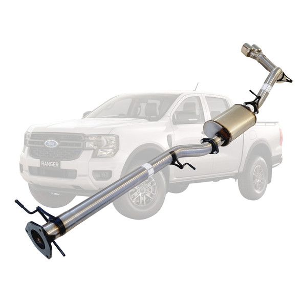 3 Inch DPF Back Stainless Steel Exhaust With Muffler Only Twin Tip Side Exit For Next Gen Ford Ranger 3L 2022 &gt; ON