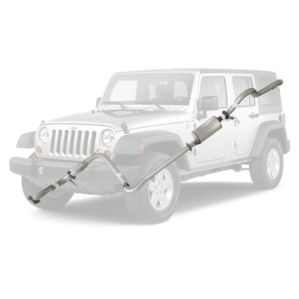 Jeep JK Wrangler 2.8lt CRD 07 to 10 3 Inch Stainless Turbo Back Exhaust System with Muffler No Cat