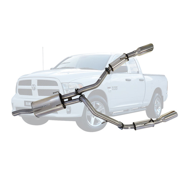 Stainless 3 Inch Cat Back Exhaust for Ram 1500 DS Classic with 5 Inch ChromeTips