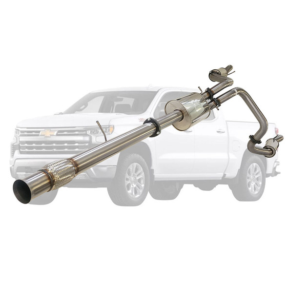 Chevrolet Silverado 1500 LTZ Crew Cab Ute 6.2L V8 3.5" Twin Stainless Catback Exhaust With Mufflers