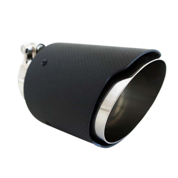 DEA Exhaust Tip Angle Cut 2.5 Inch In - 3.5 Inch Out 5.5 Inch Long Carbon Fibre