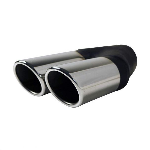 DEA Exhaust Tip Angle Cut Rolled In 2.25" In - Dual 2.5" Out RHS 304 Stainless