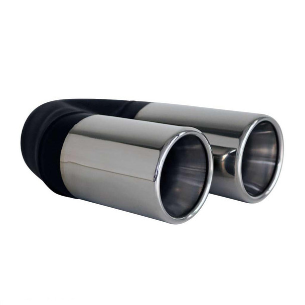 DEA Exhaust Tip Straight Cut Rolled Inner Cone Stepped 2.25" In - Dual 3" Out 304 SS
