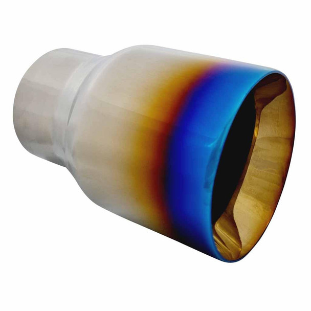 DEA Exhaust Tip Straight Cut Inner Cone 2.5" In 3.5" Out 5" Long Blue Flame