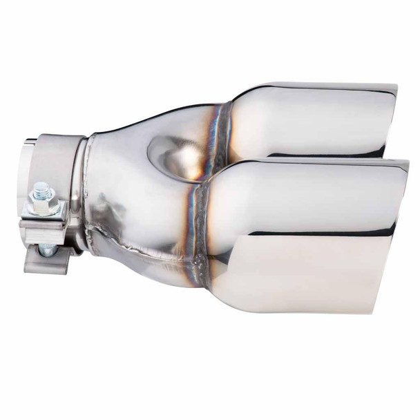 DEA Exhaust Tip Y-Piece Inner Cone 2.5 Inch In - Dual 3.5" Out 9" Long RHS Polished SS