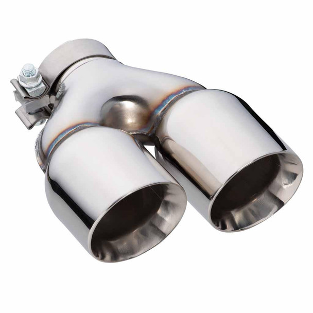 DEA Exhaust Tip Y-Piece Inner Cone 2.5 Inch In - Dual 3.5" Out 9" Long LHS Polished SS