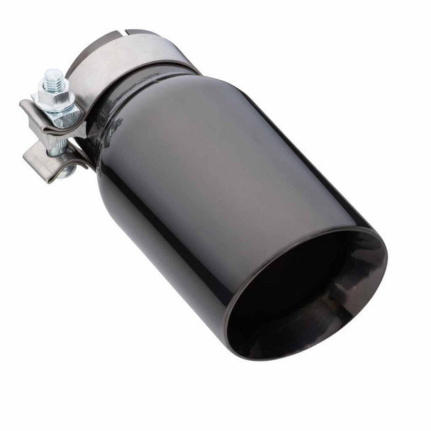DEA Exhaust Tip Angle Cut Inner Cone 2.5" In - 89mm Out 8" Long 304 Black Chrome