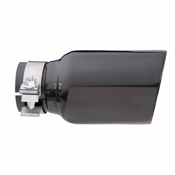 DEA Exhaust Tip Angle Cut Inner Cone 2.5" In - 102mm Out 8" Long 304 Black Chrome