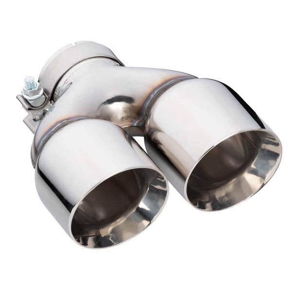 DEA Exhaust Tip Y-Piece Inner Cone 3 Inch In - Dual 4" Out 9" Long LHS Polished SS