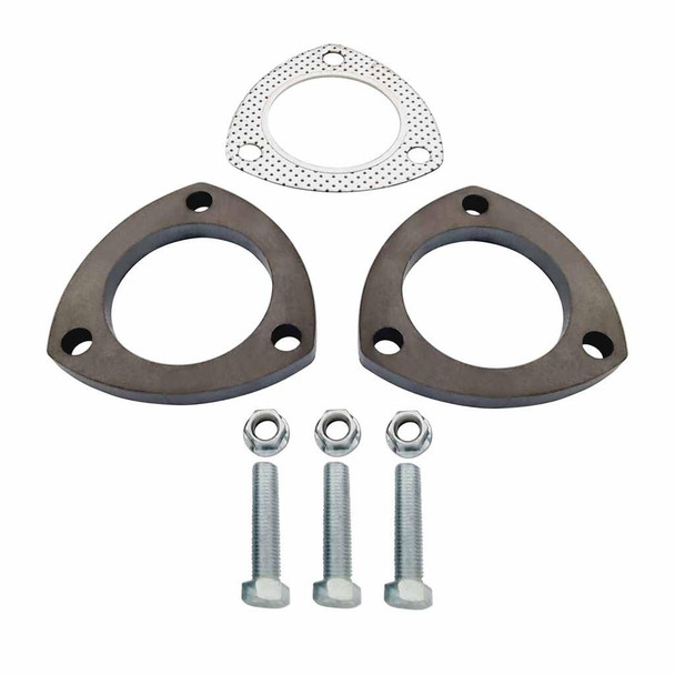 DEA Exhaust Flange Plate Kit 63.5mm 2.5 Inch With Gaskets Nuts And Bolts 10mm Thick 3 Bolt