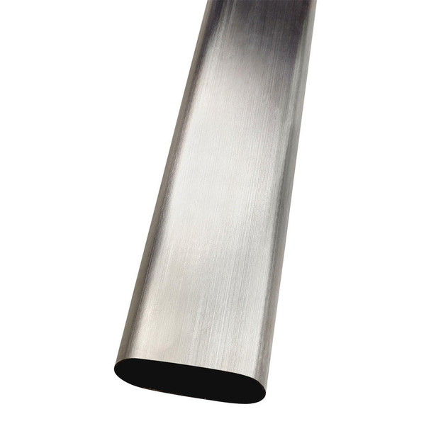 DEA 3 Inch Oval Exhaust Tube 1M Length 304 Grade Brushed Stainless Steel