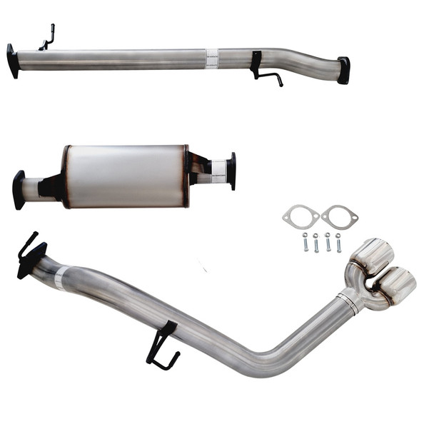 Ford Ranger Next Gen 4cyl 2L Bi-Turbo 2022 On 3" DPF Back Stainless Exhaust With Muffler Only Twin Tip Side Exit