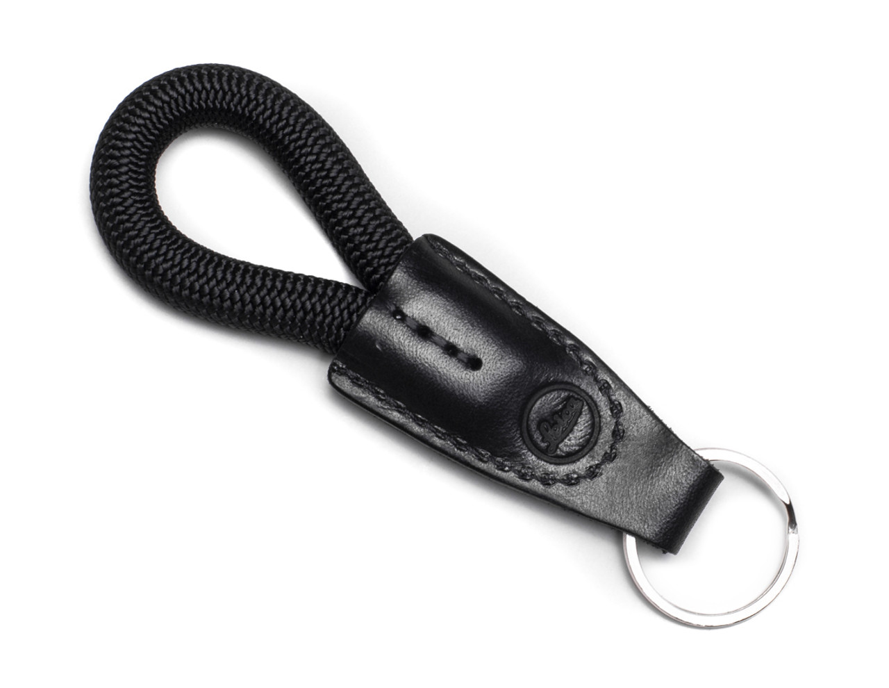 AWARD ROUND KEY RING > ITALIAN LEATHER BLACK