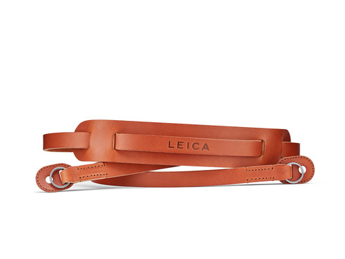 Leica Leather Carrying Strap with Shoulder Pad, in Cognac