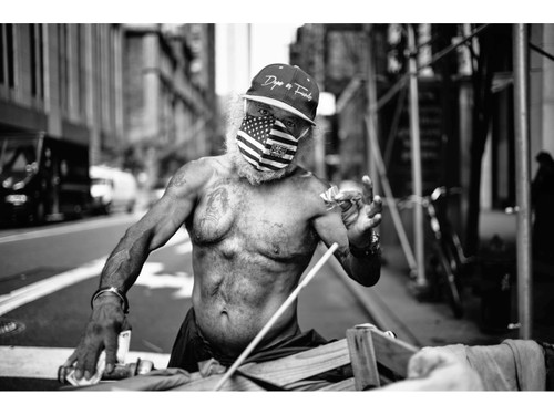 Street portrait  conveying strength, grit, and urban energy