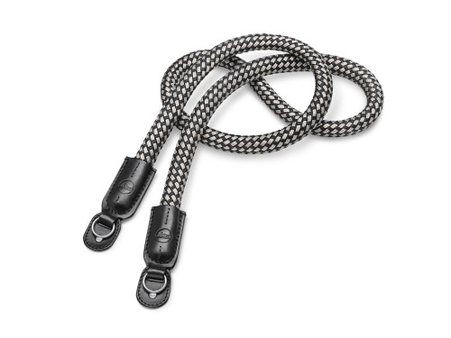 Leica Carrying Strap, Flat Braided Rayon & Leather Cord, Black