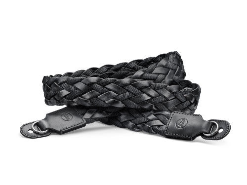 Leica Carrying Strap, Flat Braided Rayon & Leather Cord, Cognac