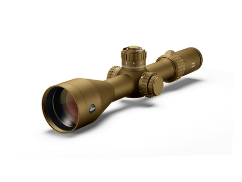Leica PRS 5-30x56i riflescope in Flat Dark Earth finish, shown from a front-top-left angle against a white background.