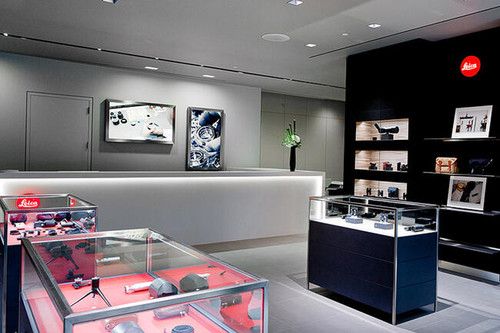 Leica Store DC interior showing camera displays and gallery lighting