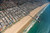 Aerial view of Los Angeles beach and pier along the coastline