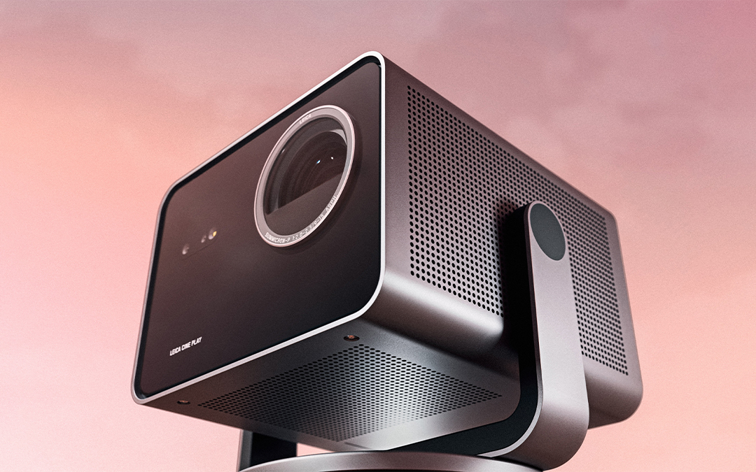 Leica Cine Play Displayed in front of pink background