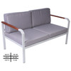 EgyBeit Santorini Garden Set (Sofa 2 Seats + 2 Chairs + Table) Aluminum/Wood