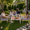 EgyBeit Santorini Garden Set (Sofa 2 Seats + 2 Chairs + Table) Aluminum/Wood