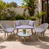 EgyBeit Monaco Garden Set Gray (Sofa 2 Seats +2 Chairs + Table) Ropes