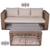 EgyBeit Roma Garden Set (Sofa 3 Seats + 2 Chairs + Table) Rattan