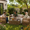 EgyBeit Roma Garden Set (Sofa 3 Seats + 2 Chairs + Table) Rattan